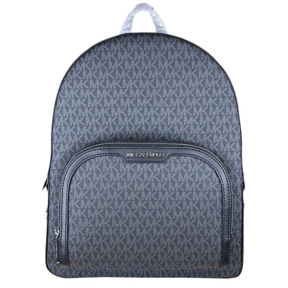 NWT Michael Kors Jaycee Large Backpack Logo MK Black Zip Pocket MSRP 558 - Picture 1 of 14